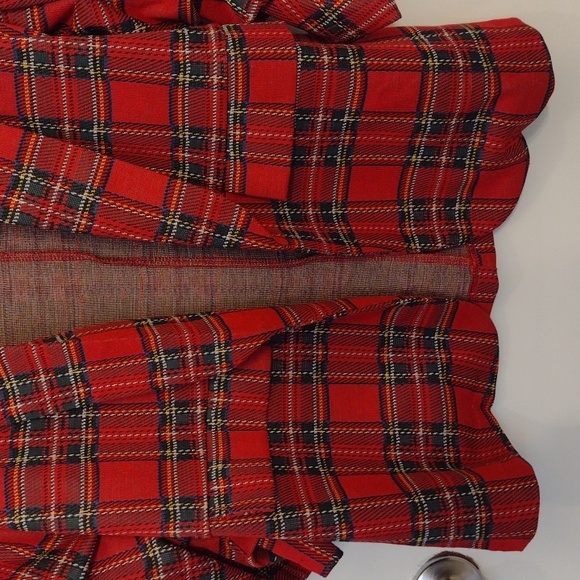 Revamped 90's Oversized Red Plaid Blazer size Small - Picture 5 of 16